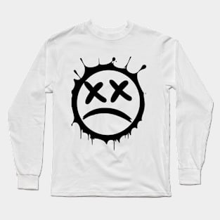 Graffiti sad emoticon | Sprayed smiley emoji Long Sleeve T-Shirt